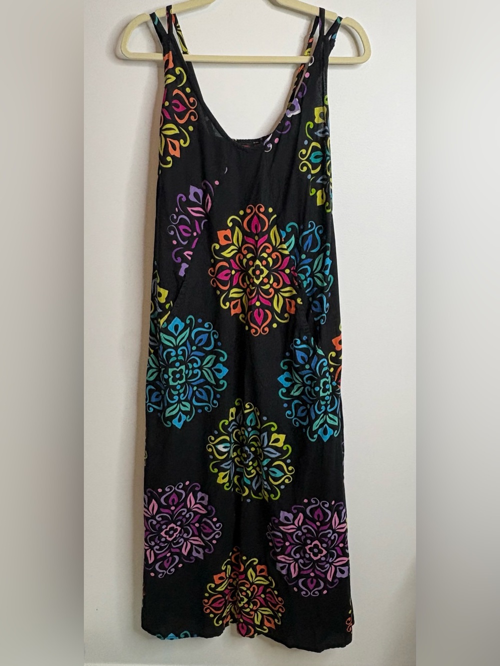 Aller Simplement Dress 100% Cotton Maxi 2 Side Pockets Size M-L